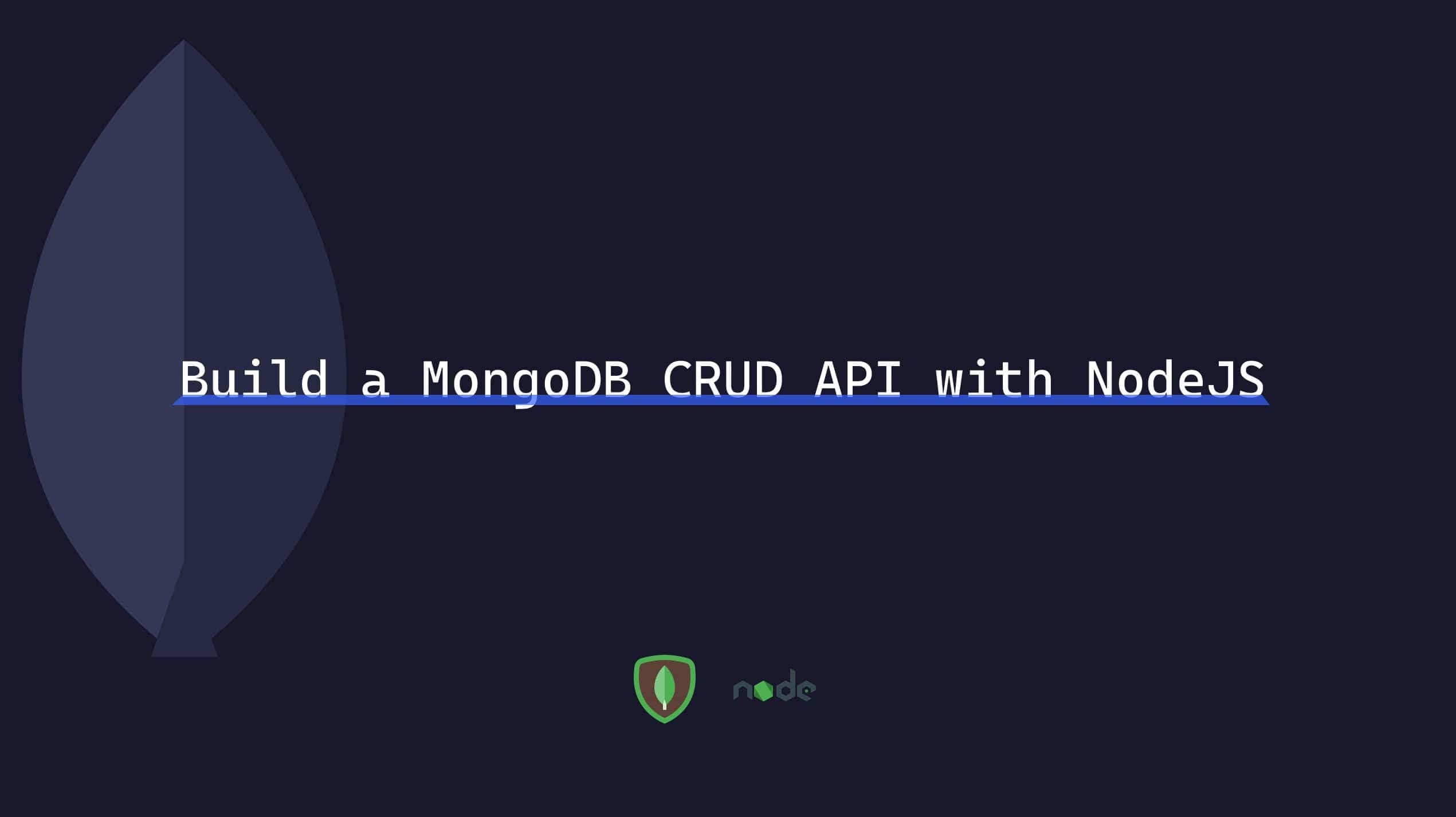 Build a MongoDB CRUD API with NodeJS
